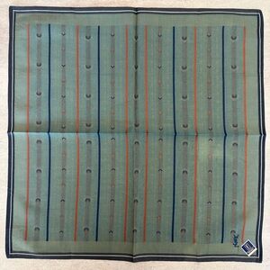 Yves Saint Laurent Green and Blue Pocket Square